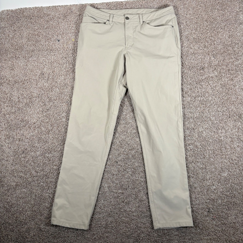 Lululemon ABC Pant Slim Warpstreme Tan Khaki Mens Size 34x30 M5AD9S